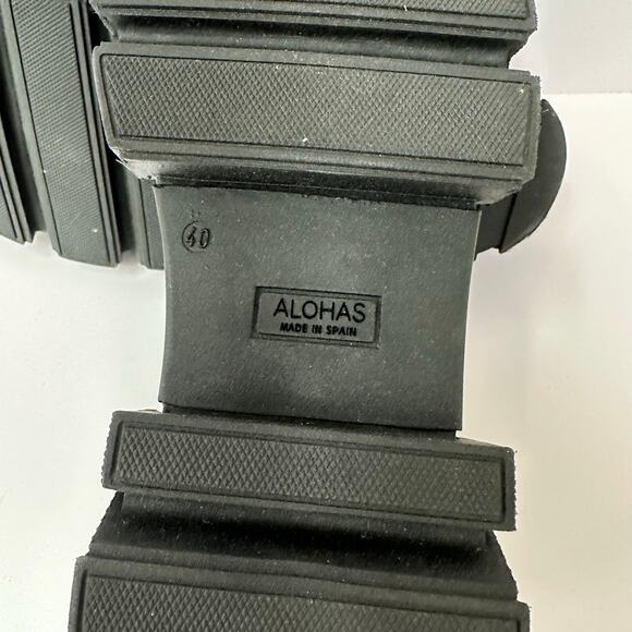 Alohas Trailblazer Corn Black Platform Loafers Vegan Leather Euro Size 40 US 9 - Picture 10 of 13